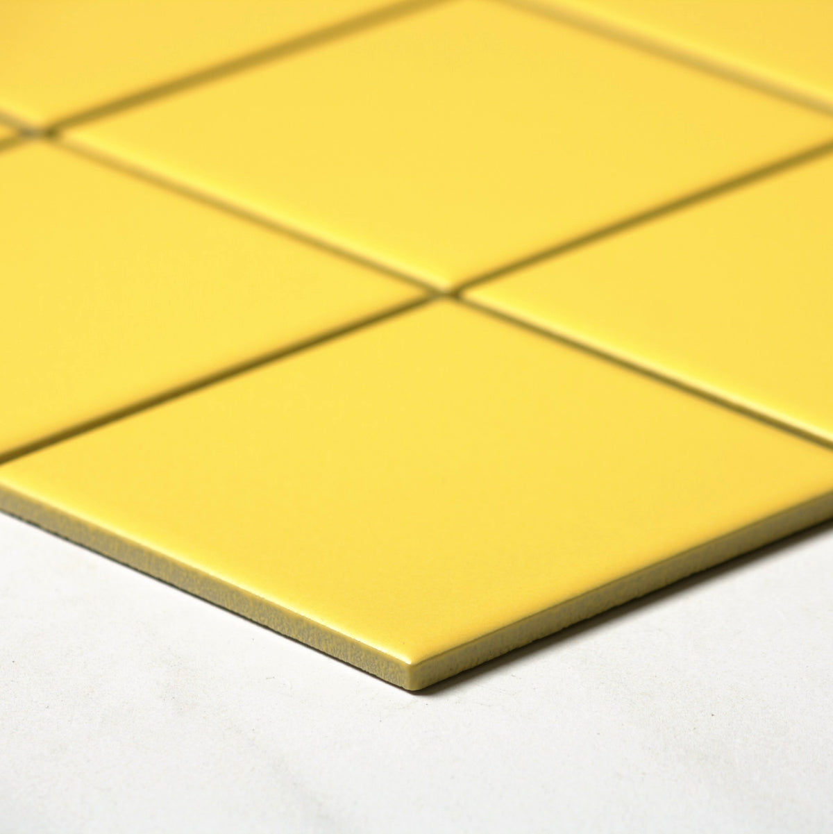 vitra yellow matt mosaic 100x100mm angle view