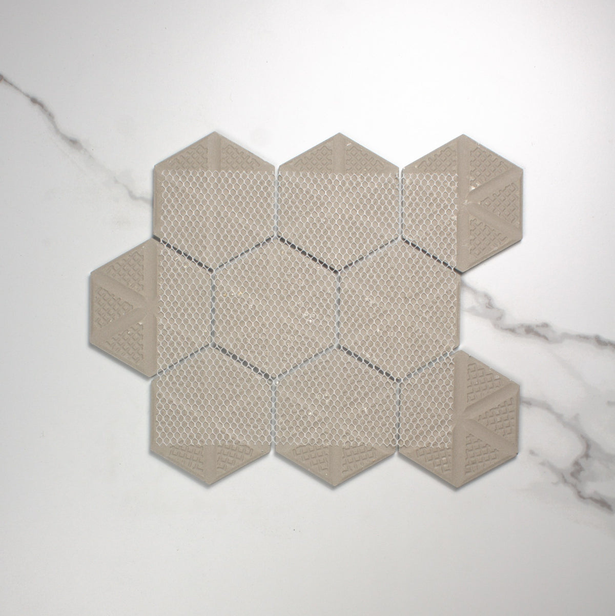 Water Green Gloss Porcelain Glazed Hexagon 95x110mm top view