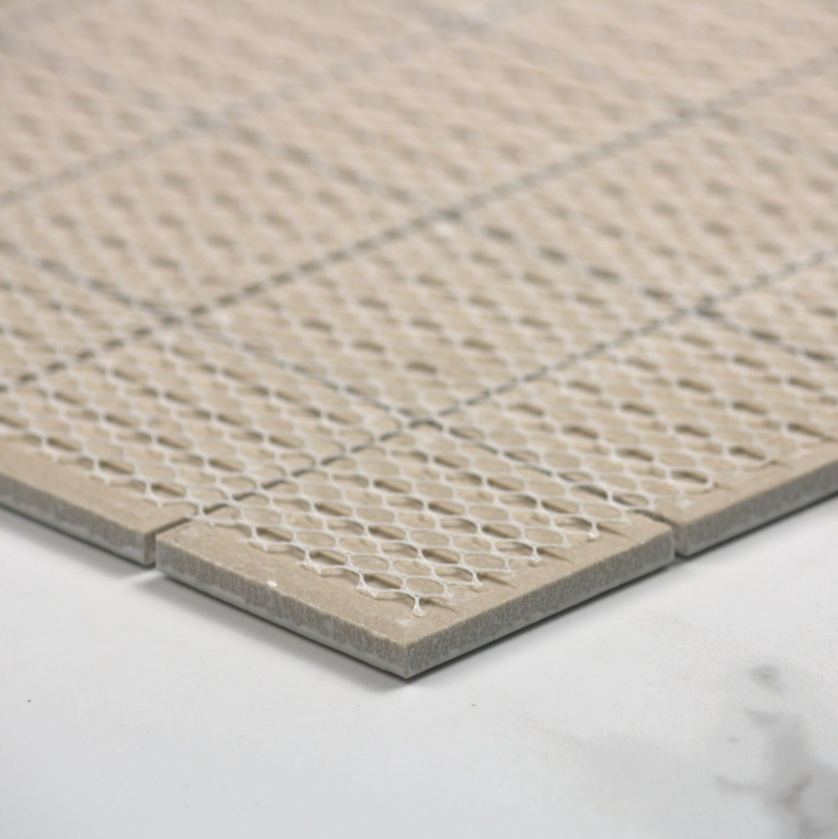 White Gloss Porcelain Glazed Square 48x48mm angle view