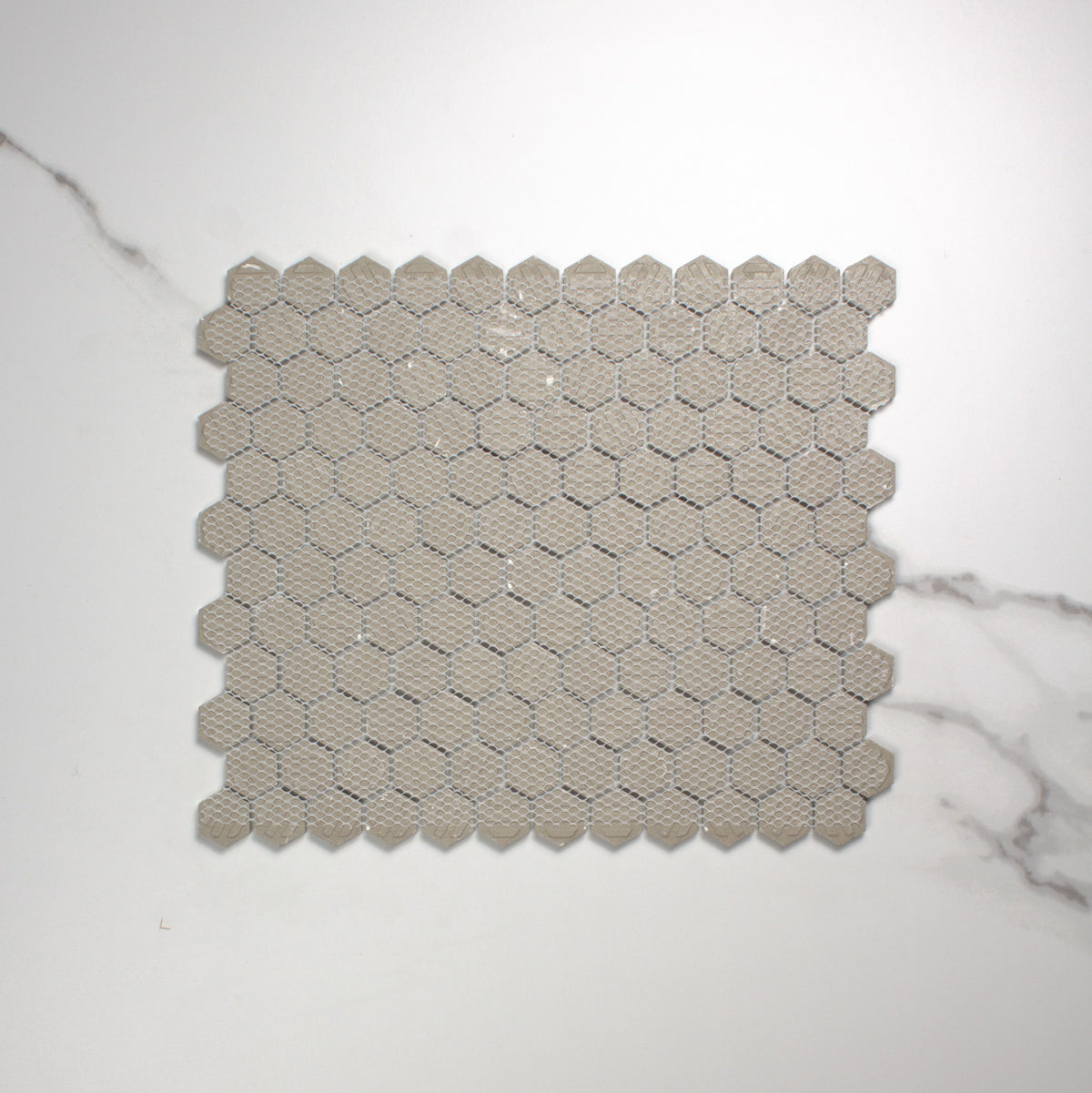 White Matt Porcelain Glazed Hexagon 23mm top view