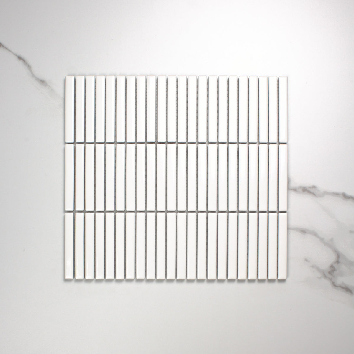 White Gloss Porcelain KitKat 12x92mm top view