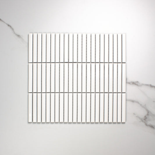 White Gloss Porcelain KitKat 12x92mm top view