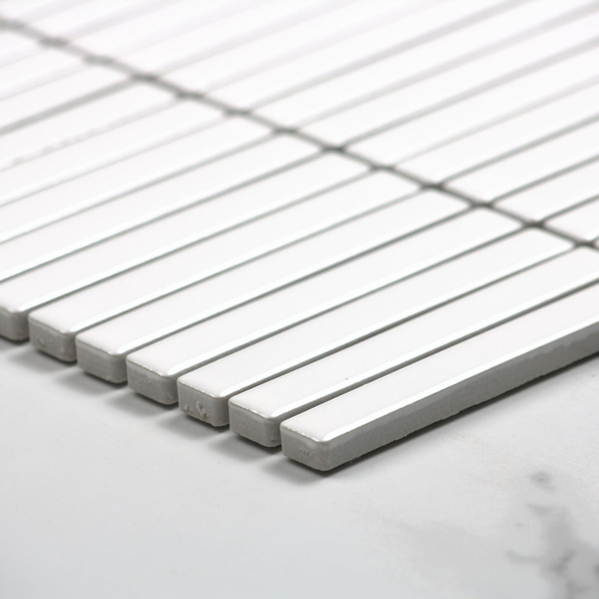 White Gloss Porcelain KitKat 12x92mm angle view