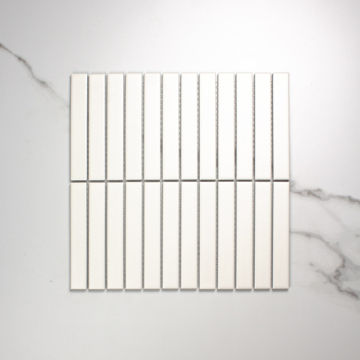 White Matt KitKat Straight Bone Pattern 22x145mm top view