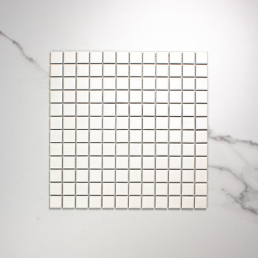 White Matt Porcelain Glazed Square 23x23mm top view