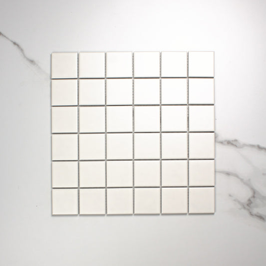 White Matt Porcelain Glazed Square 48x48mm top view