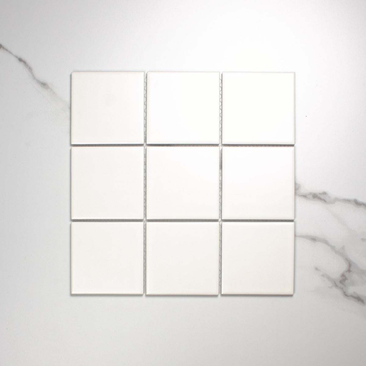 White Matt Porcelain Glazed Square 97x97mm top view