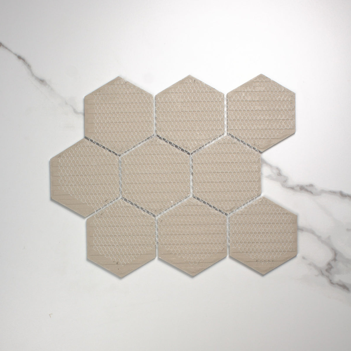White Matt Porcelain Glazed Hexagon 95x110mm top view