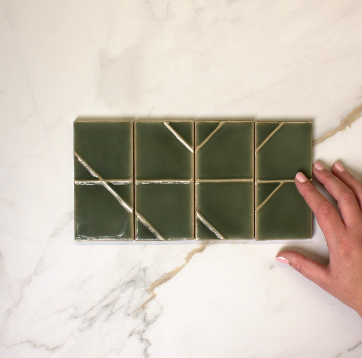yoko origami moss gloss 62 5x125mm top view